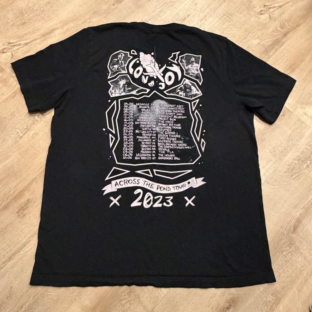 Love Joy 2023 '23 Across The Pond Tour T-Shirt Band Tee Men's XL Black Concert